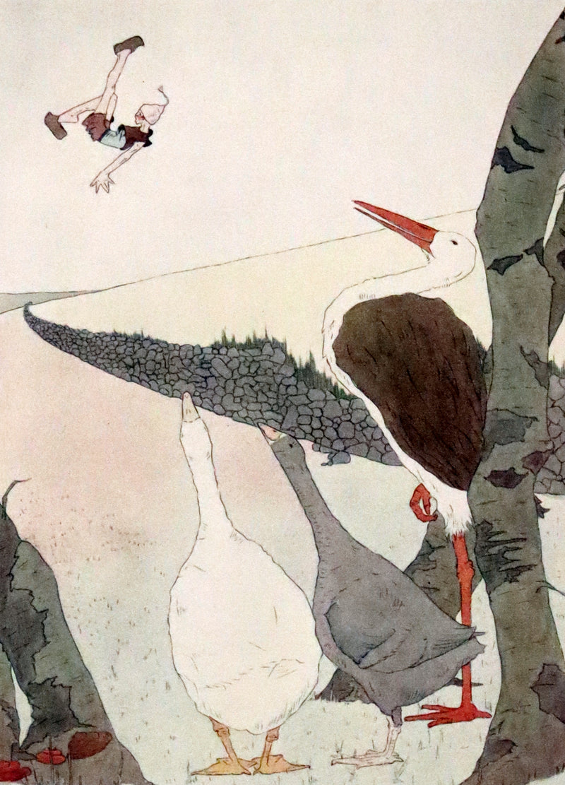 1913 Rare First illustrated Edition by Mary Hamilton Frye - The Wonderful Adventures of Nils by Selma Lagerlof.