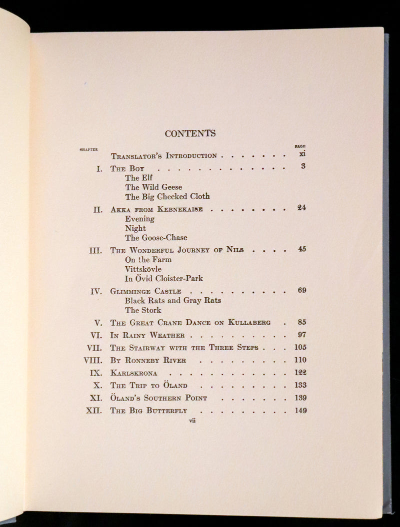 1913 Rare First illustrated Edition by Mary Hamilton Frye - The Wonderful Adventures of Nils by Selma Lagerlof.