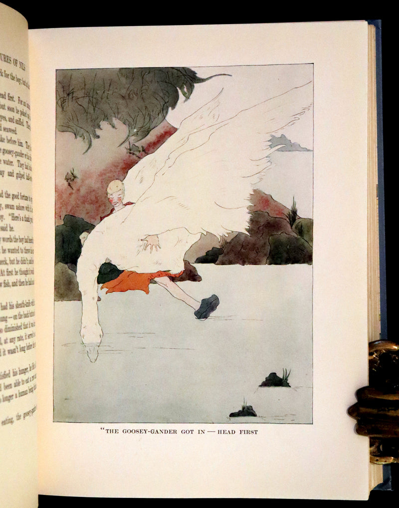 1913 Rare First illustrated Edition by Mary Hamilton Frye - The Wonderful Adventures of Nils by Selma Lagerlof.