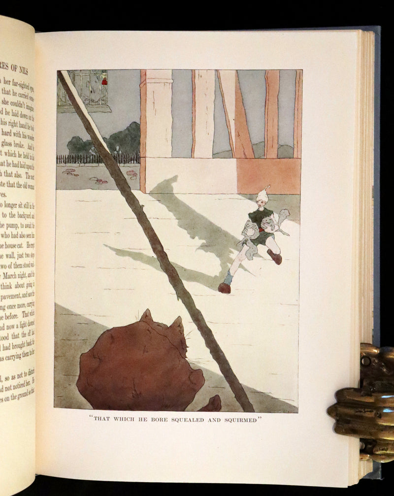 1913 Rare First illustrated Edition by Mary Hamilton Frye - The Wonderful Adventures of Nils by Selma Lagerlof.