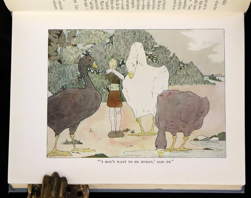 1913 Rare First illustrated Edition by Mary Hamilton Frye - The Wonderful Adventures of Nils by Selma Lagerlof.