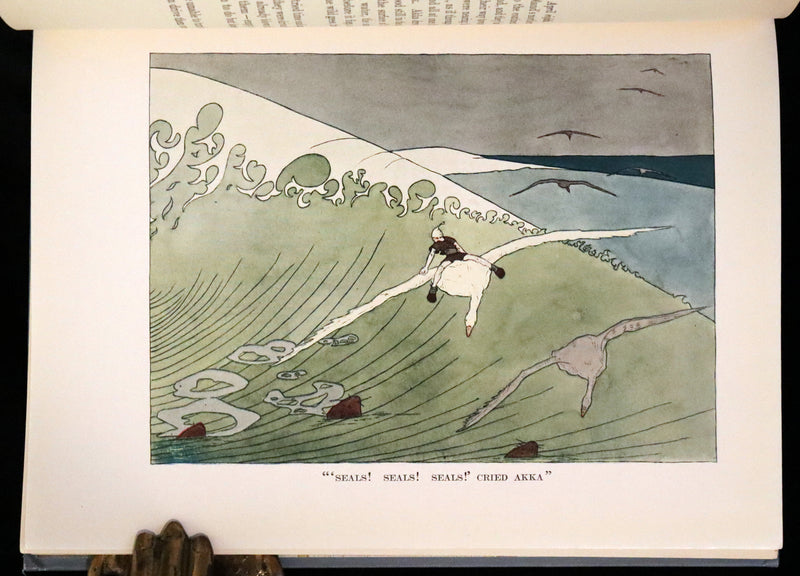 1913 Rare First illustrated Edition by Mary Hamilton Frye - The Wonderful Adventures of Nils by Selma Lagerlof.