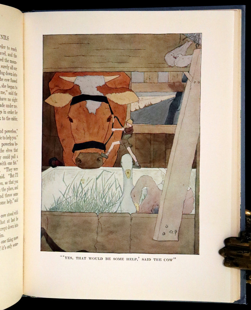 1913 Rare First illustrated Edition by Mary Hamilton Frye - The Wonderful Adventures of Nils by Selma Lagerlof.