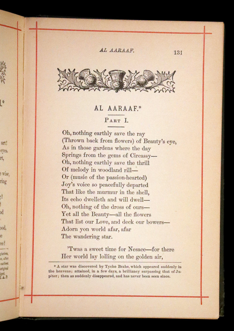 1882 Rare Book - Poems by Edgar Allan Poe with Memoir (The Raven, Lenore, Fairy-Land,...).