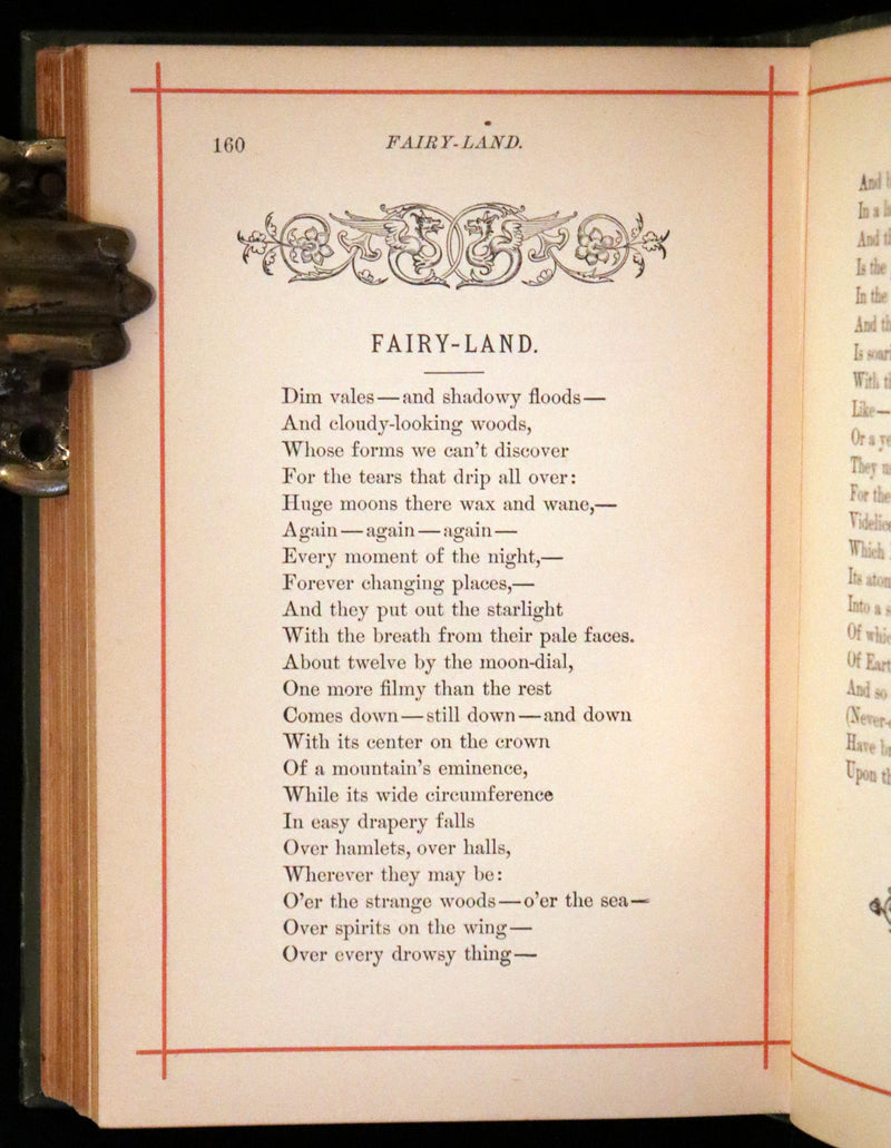 1882 Rare Book - Poems by Edgar Allan Poe with Memoir (The Raven, Lenore, Fairy-Land,...).