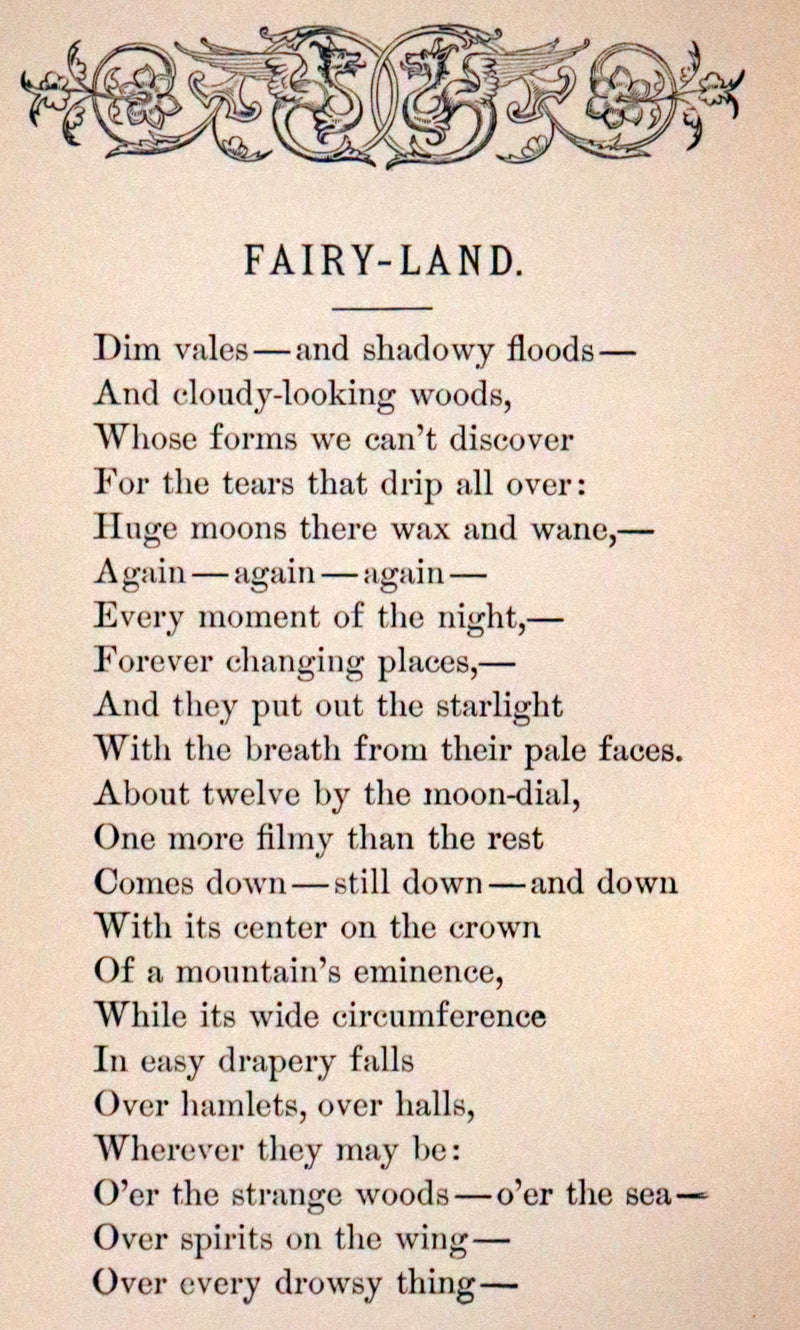 1882 Rare Book - Poems by Edgar Allan Poe with Memoir (The Raven, Lenore, Fairy-Land,...).