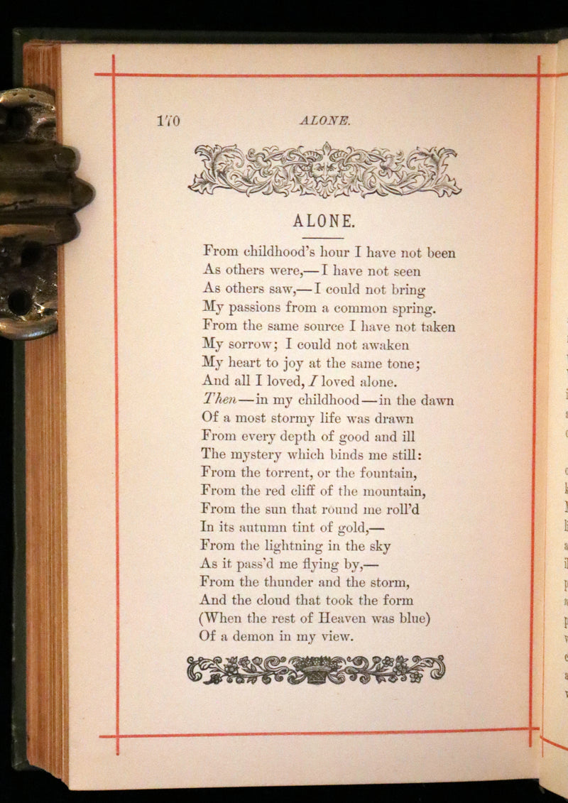 1882 Rare Book - Poems by Edgar Allan Poe with Memoir (The Raven, Lenore, Fairy-Land,...).