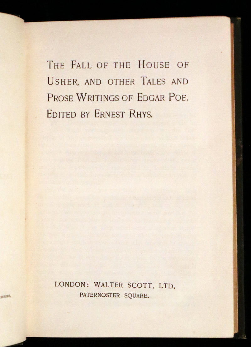 1889 Rare Book - The Fall of the House of Usher, and other Tales and Prose Writings of Edgar Allan Poe.