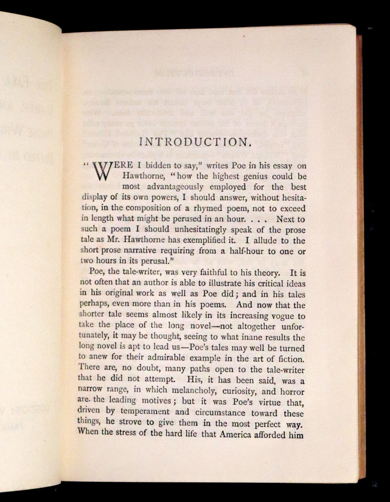 1889 Rare Book - The Fall of the House of Usher, and other Tales and Prose Writings of Edgar Allan Poe.