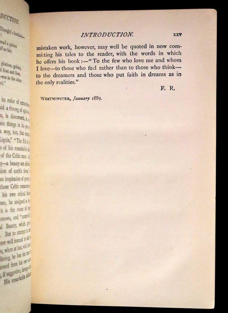 1889 Rare Book - The Fall of the House of Usher, and other Tales and Prose Writings of Edgar Allan Poe.