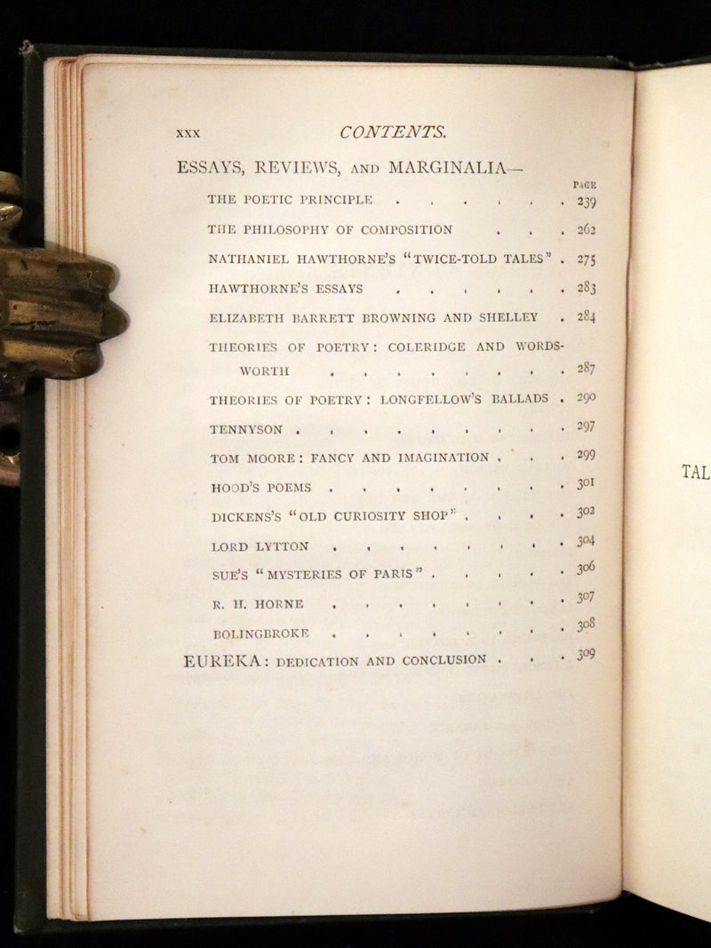 1889 Rare Book - The Fall of the House of Usher, and other Tales and Prose Writings of Edgar Allan Poe.
