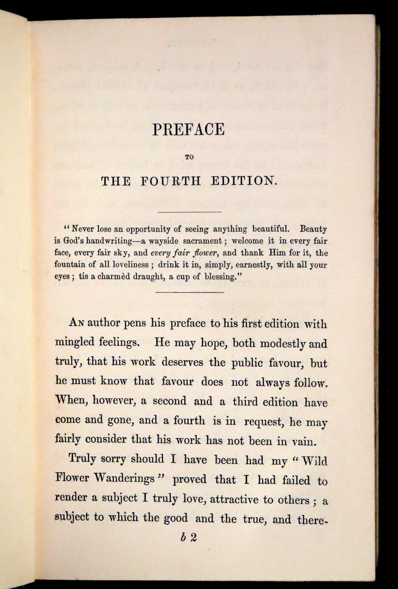 1857 Rare Victorian Book - Wild Flowers and Medicinal Uses, Color Illustrated by Noel Humphreys.