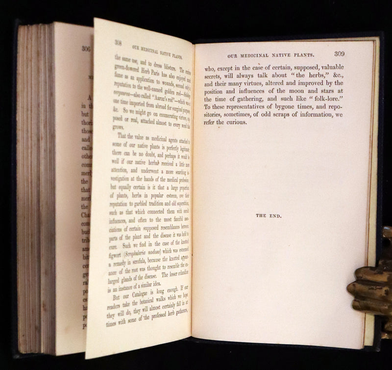 1857 Rare Victorian Book - Wild Flowers and Medicinal Uses, Color Illustrated by Noel Humphreys.