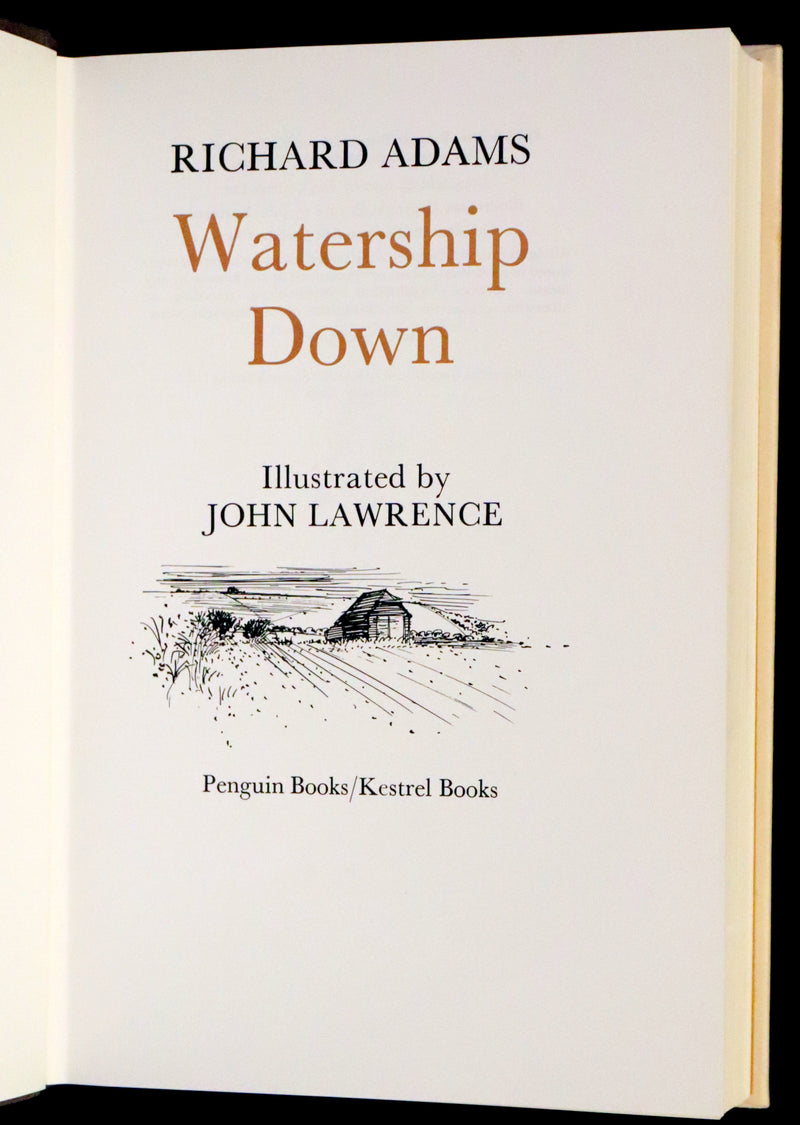 1976 Rare First Illustrated Edition with Dust Jacket - Watership Down by Richard Adams, illustrated by John Lawrence.