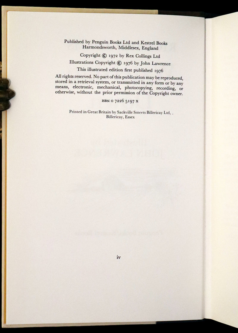 1976 Rare First Illustrated Edition with Dust Jacket - Watership Down by Richard Adams, illustrated by John Lawrence.