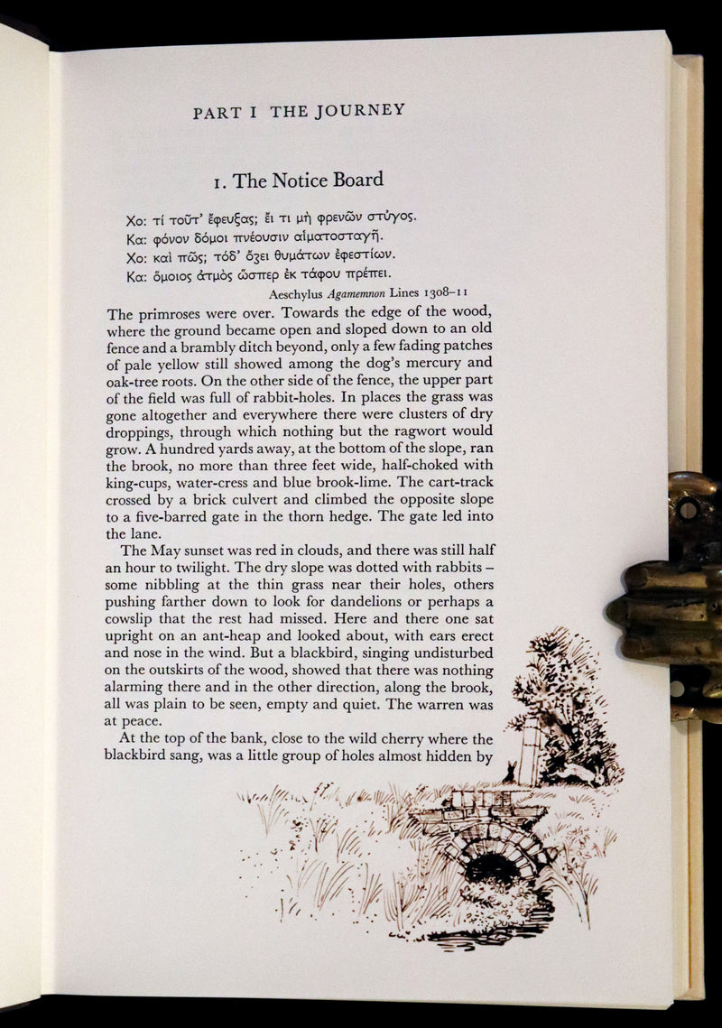 1976 Rare First Illustrated Edition with Dust Jacket - Watership Down by Richard Adams, illustrated by John Lawrence.