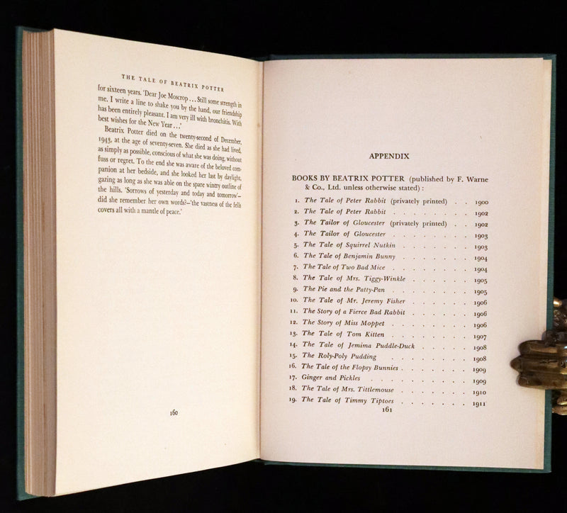 1946 Rare First Edition with Dust jacket - The Tale of Beatrix Potter, A Biography by Margaret Lane.