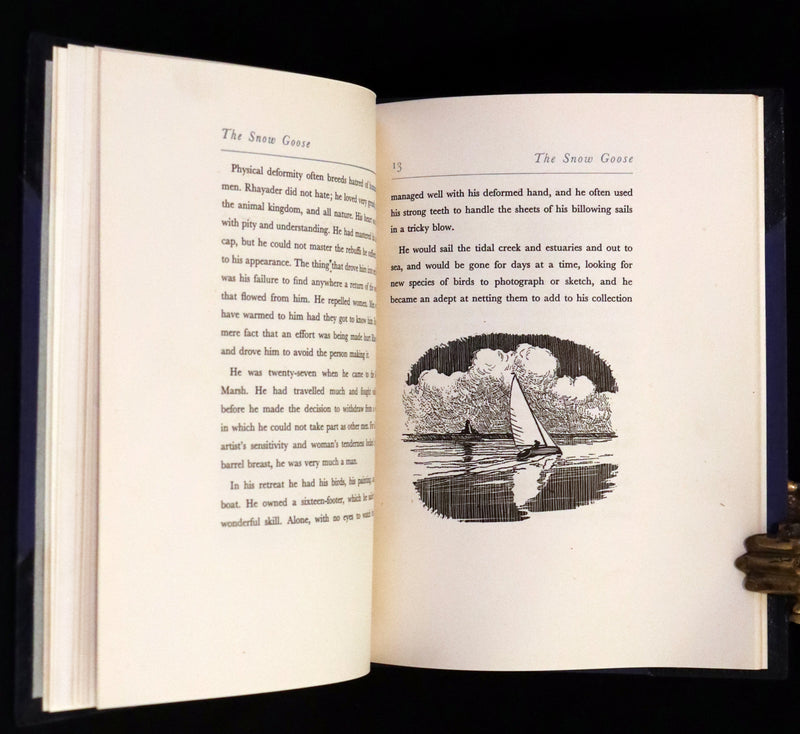 1946 Rare First Illustrated Edition Signed by Peter Scott - The Snow Goose by Paul Gallico in a Bayntun binding.