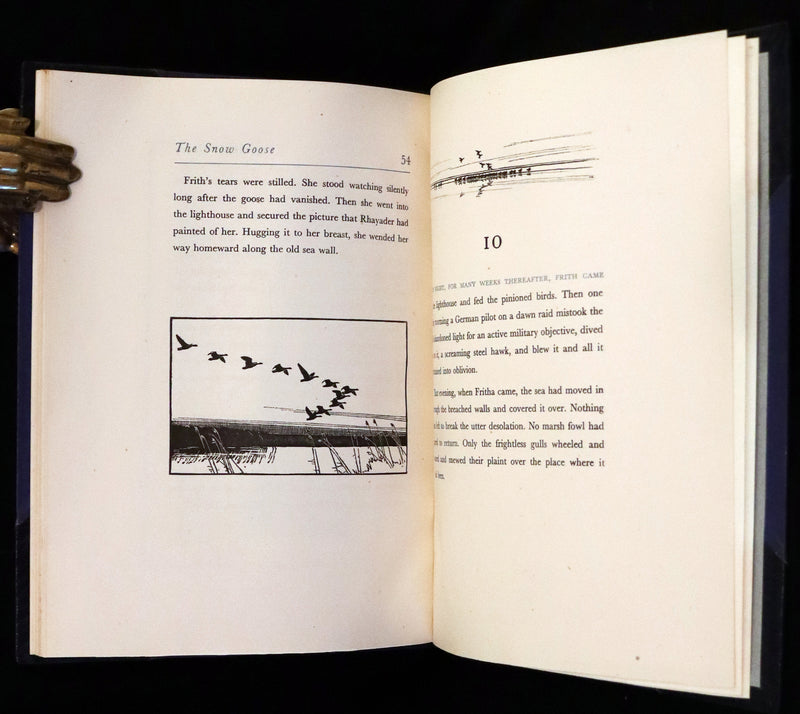 1946 Rare First Illustrated Edition Signed by Peter Scott - The Snow Goose by Paul Gallico in a Bayntun binding.