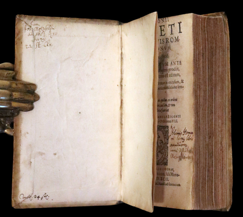 1592 Scarce Latin Vellum Book - Works of French Humanist Marc Antoine Muret.