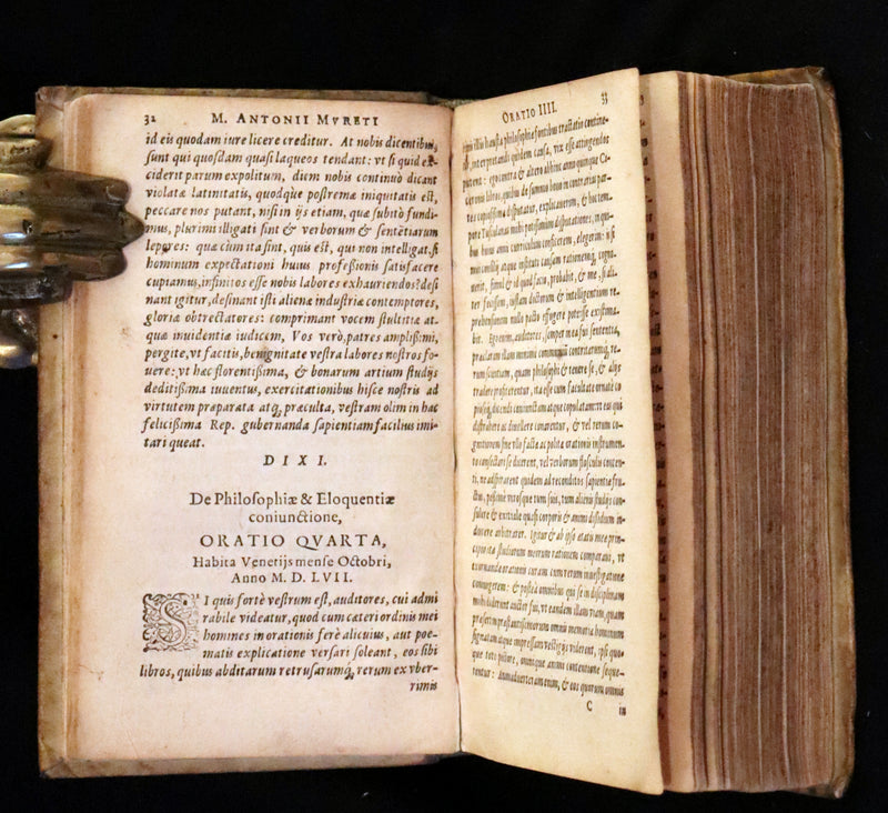 1592 Scarce Latin Vellum Book - Works of French Humanist Marc Antoine Muret.