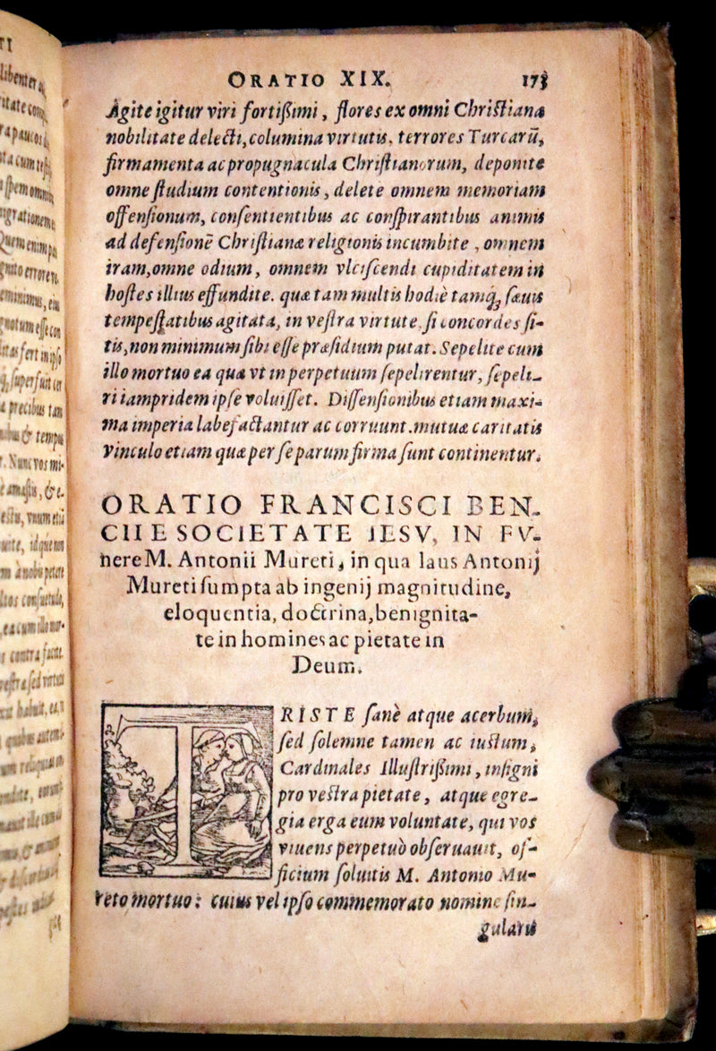 1592 Scarce Latin Vellum Book - Works of French Humanist Marc Antoine Muret.