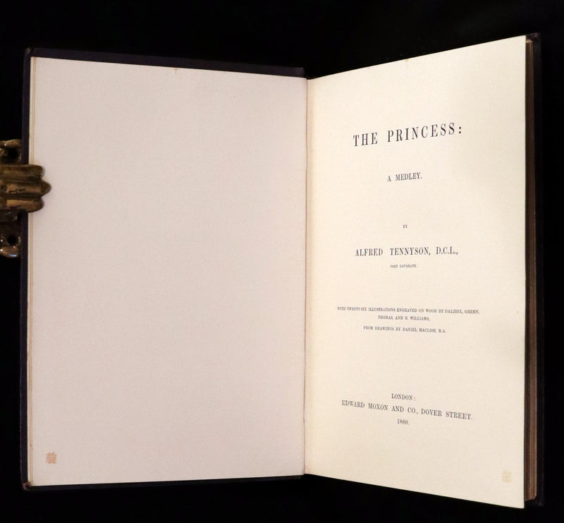 1860 Rare First illustrated Edition by Maclise - The Princess by Alfred Lord Tennyson.