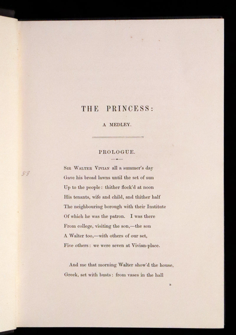 1860 Rare First illustrated Edition by Maclise - The Princess by Alfred Lord Tennyson.