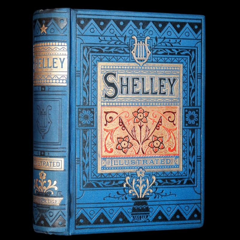 1880 Rare Victorian Book - The Poetical Works of Percy Bysshe Shelley. Illustrated.