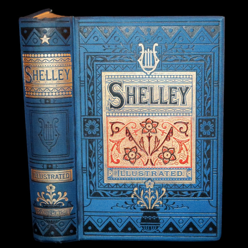 1880 Rare Victorian Book - The Poetical Works of Percy Bysshe Shelley. Illustrated.