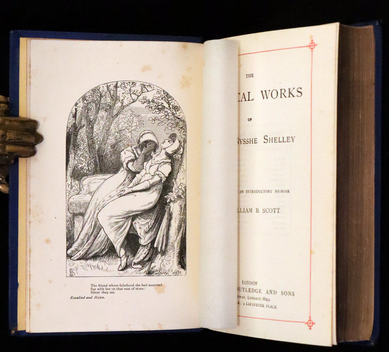 1880 Rare Victorian Book - The Poetical Works of Percy Bysshe Shelley. Illustrated.