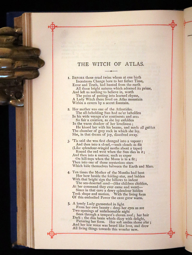 1880 Rare Victorian Book - The Poetical Works of Percy Bysshe Shelley. Illustrated.
