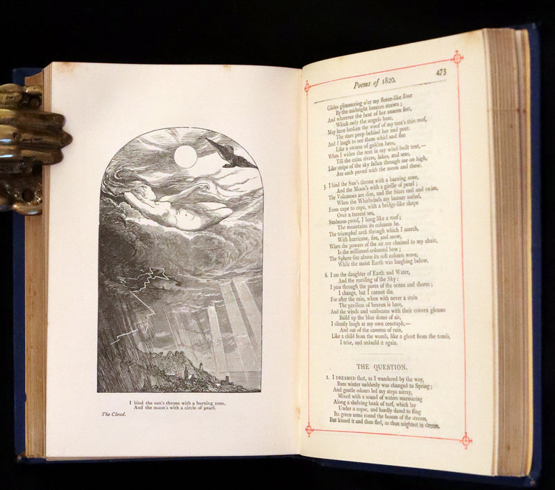 1880 Rare Victorian Book - The Poetical Works of Percy Bysshe Shelley. Illustrated.