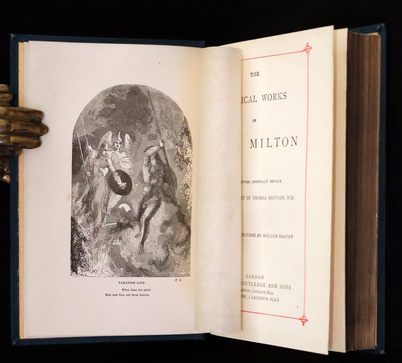 1880 Rare Victorian Book - The Poetical Works of John Milton. Illustrated.