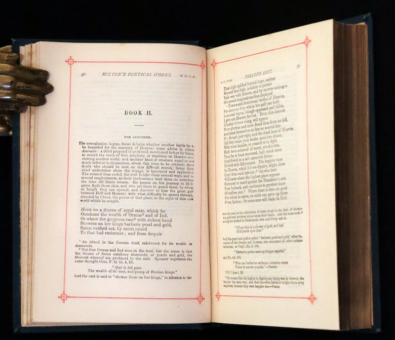 1880 Rare Victorian Book - The Poetical Works of John Milton. Illustrated.