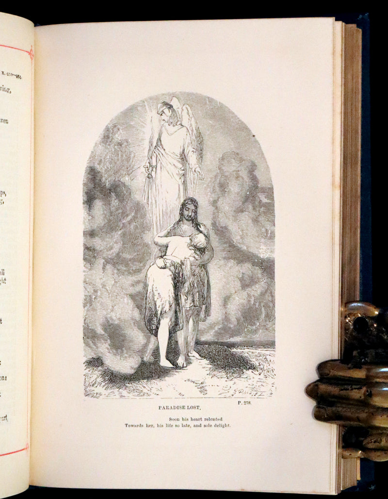 1880 Rare Victorian Book - The Poetical Works of John Milton. Illustrated.