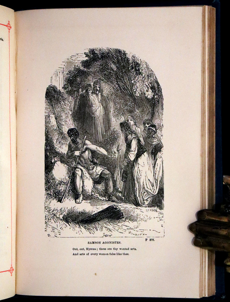 1880 Rare Victorian Book - The Poetical Works of John Milton. Illustrated.