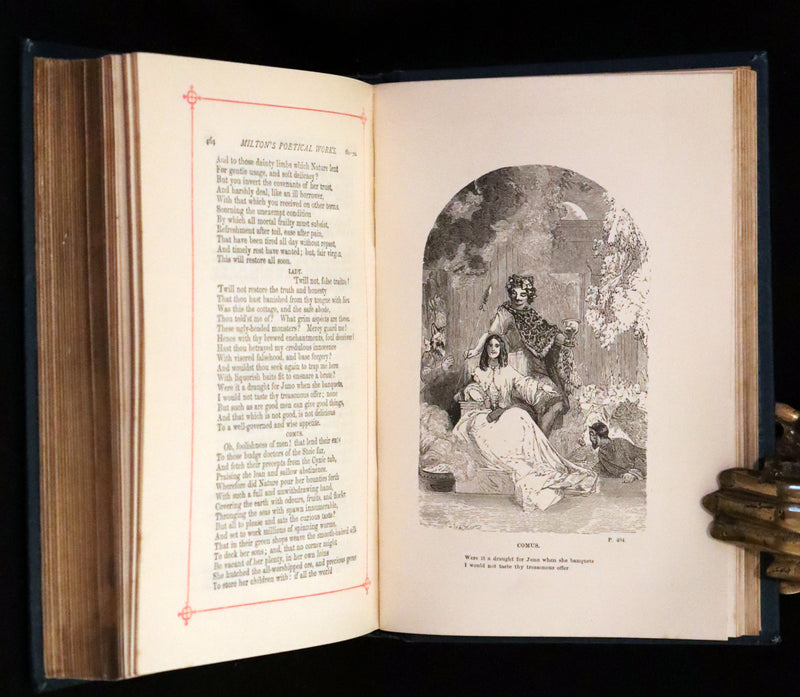 1880 Rare Victorian Book - The Poetical Works of John Milton. Illustrated.