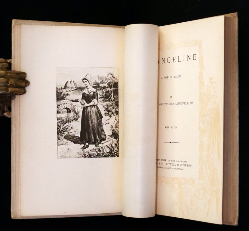 1893 Rare Victorian Book - Evangeline, A tale of Acadie by Henry Wadsworth Longfellow. Illustrated.