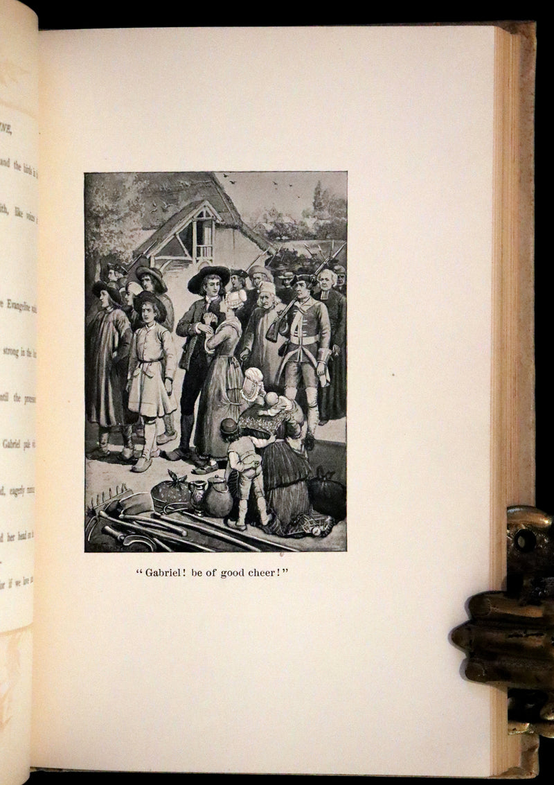 1893 Rare Victorian Book - Evangeline, A tale of Acadie by Henry Wadsworth Longfellow. Illustrated.
