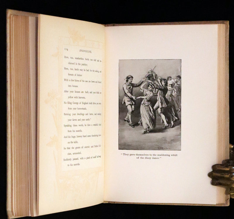 1893 Rare Victorian Book - Evangeline, A tale of Acadie by Henry Wadsworth Longfellow. Illustrated.