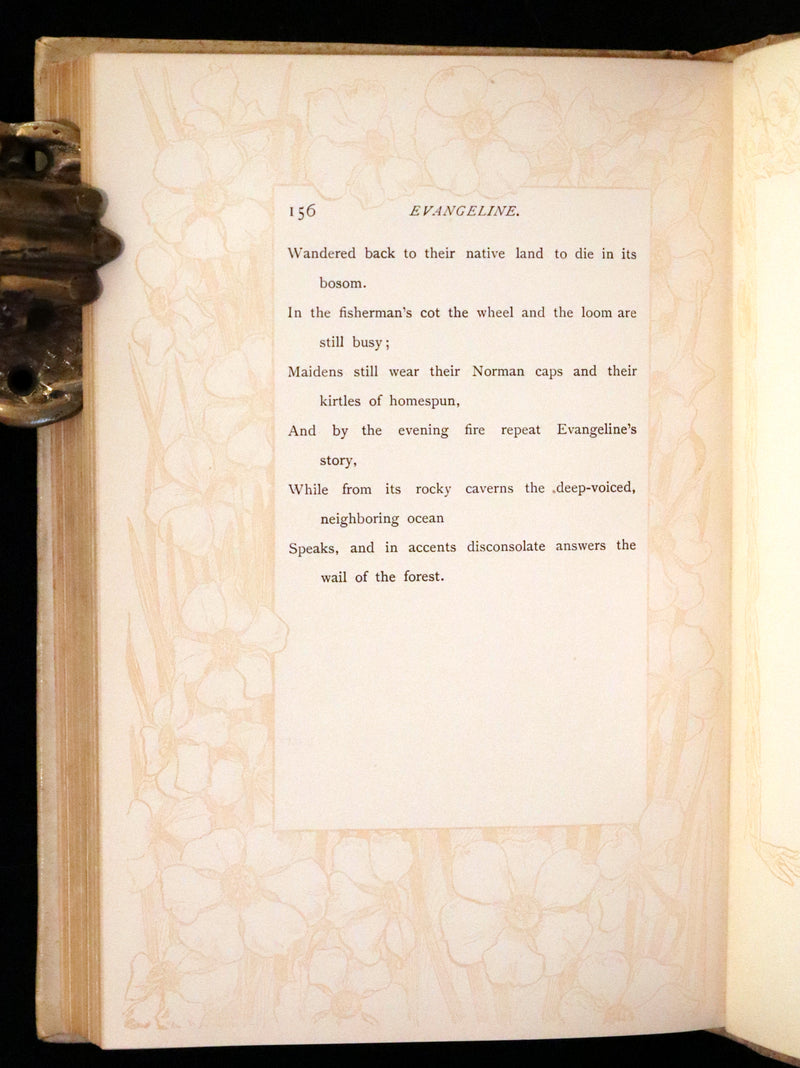 1893 Rare Victorian Book - Evangeline, A tale of Acadie by Henry Wadsworth Longfellow. Illustrated.