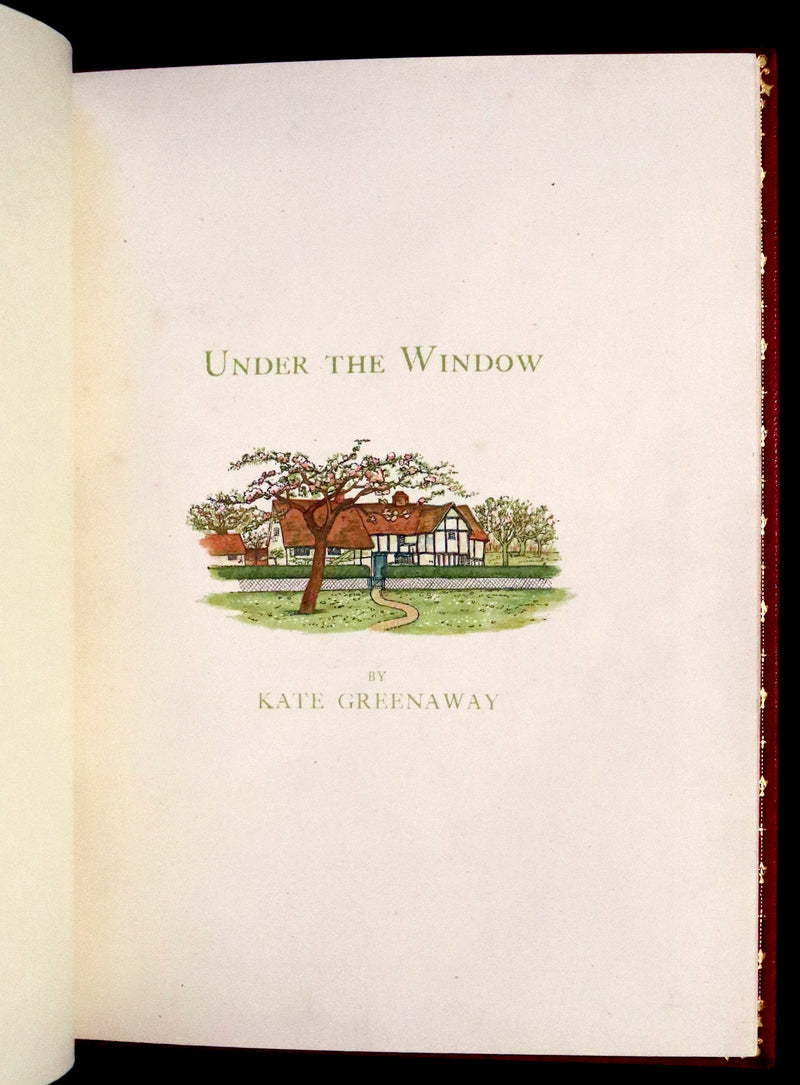 1878 First Edition bound by Sangorski - Under the Window. Pictures & Rhymes for Children by Kate Greenaway.