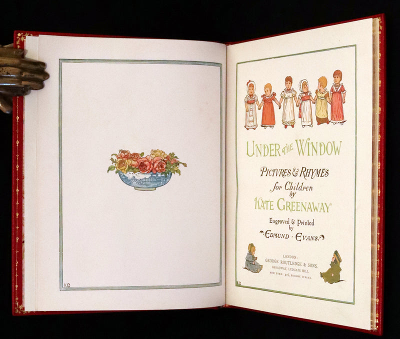 1878 First Edition bound by Sangorski - Under the Window. Pictures & Rhymes for Children by Kate Greenaway.