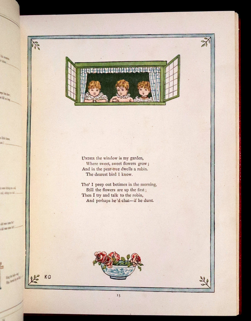1878 First Edition bound by Sangorski - Under the Window. Pictures & Rhymes for Children by Kate Greenaway.