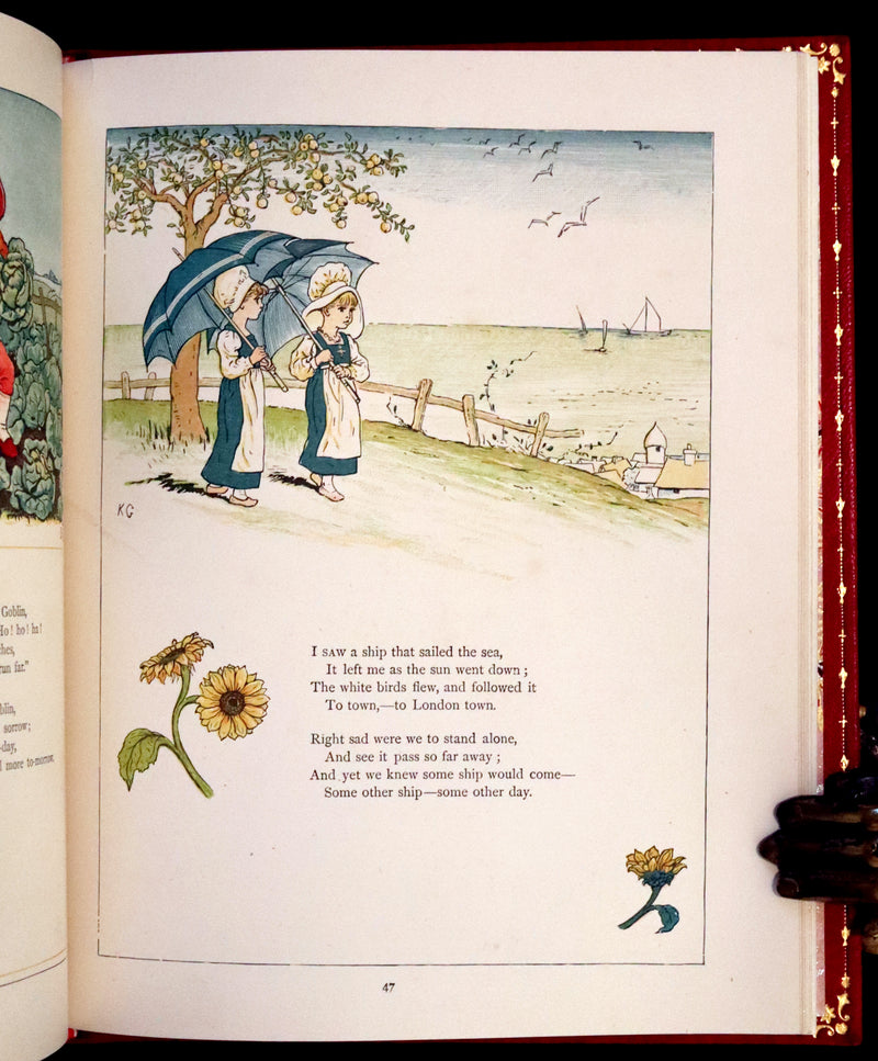 1878 First Edition bound by Sangorski - Under the Window. Pictures & Rhymes for Children by Kate Greenaway.