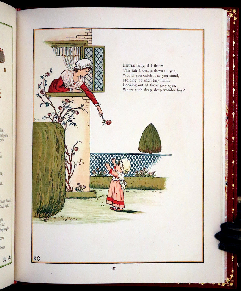 1878 First Edition bound by Sangorski - Under the Window. Pictures & Rhymes for Children by Kate Greenaway.