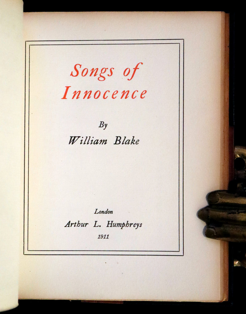 1911 Rare Book - Songs of Innocence and Songs of Experience by William Blake.