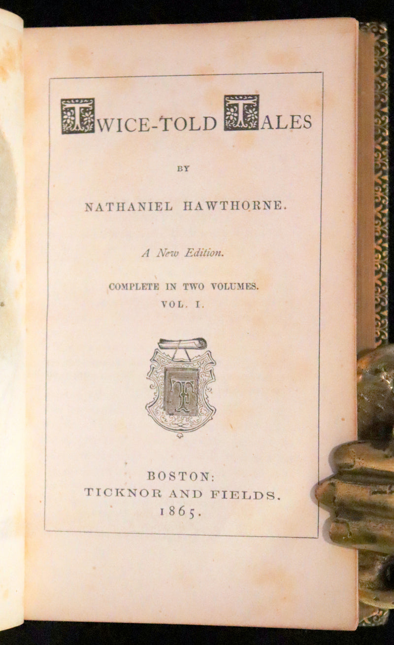 1865 Rare Book set - Twice-Told Tales by Nathaniel Hawthorne.
