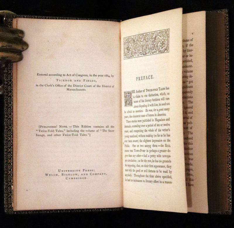 1865 Rare Book set - Twice-Told Tales by Nathaniel Hawthorne.